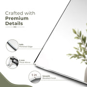 Plantex Frameless Rectangle Mirror for Wall/Mirror with Beveled Smooth Edges for Bathroom/Dressing Room/Living Room/Bedroom/Entryway - (18x12 Inch)
