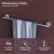 Plantex 304 Grade Stainless 24 inch Single Towel Rod/Towel Hanger for Bathroom/Towel Holder/Bathroom Accessories, Skyllo (Chrome)