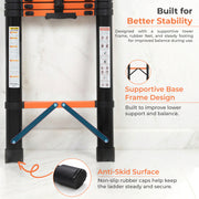 Plantex 5.1m (16.73 ft.) Telescopic Ladder/Carbon Steel 13-Steps Portable & Compact Ladder/Foldable Multipurpose Collapsible Ladder for Home & Outdoor Use - (Orange)