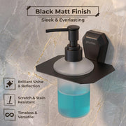 Plantex Liquid Soap Dispenser for Bathroom/304 Grade Stainless Steel Shampoo Dispenser/Handwash Dispenser/Bathroom Accessories - Pack of 1 (PMB-2407, Z-Black)