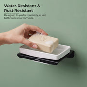 Plantex Stainless Steel with ABS Material Soap Holder for Bathroom/Wall Mounted Soap Holder/Bathroom Accessories - (Matt Black)