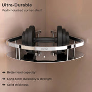 Plantex Bathroom Corner Shelf for Wall Mount/304 Grade Stainless Steel Corner Shelf for Bathroom with Railings/Bathroom Accessories - Pack of 2  (9x9 inches, Chrome)