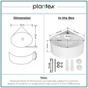 Plantex Ceramic Wall Hung Basin/Corner Bathroom Basin/Wall Mounted Wash Basin with 10 Years Glaze Warranty/Sink for Living Room (Eva -White- 14x14x6 inch)
