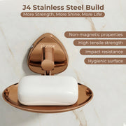 Plantex J4 Stainless Steel Wall Mounted Soap Holder for Bathroom/Soap Holder for Kitchen/Soap Stand for Bathroom/Bathroom Accessories (PVD Rose Gold Finish) Angel