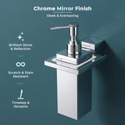 Plantex 304 Grade Stainless Steel Liquid Soap Dispenser/Shampoo/Handwash Dispenser for Washbasin/Bathroom Accessories - (Tesla, Chrome)