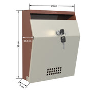 Plantex Letter Box/GI Steel Suggestion Box for Office with Key Lock/Post Box for Gate Home/Complaint Box/Wall Mounted Mail Box - (Orchid & Ivory)