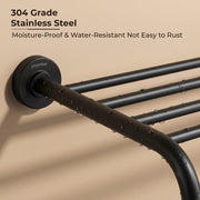 Plantex 304 Grade Stainless Steel 24 inch Towel Rack for Bathroom/Towel Stand/Hanger/Bathroom Accessories - Daizy (Black)