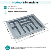 Plantex PVC Cutlery Tray for Kitchen Drawer/Spoon Organiser/Cutlery Cosmetic Stationery Organizer/Modular Kitchen Accessories – Grey (25 x 18.5 Inch)
