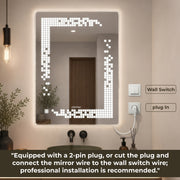 Plantex LED Mirror for Wash Basin with 3 Tone/Designer Mirror for Living Room/Bedroom/Dressing Room - Rectangle Shape (18 X 24 Inch)