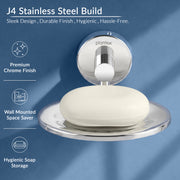 Plantex Maxx Stainless Steel Soap Holder for Bathroom - Soap Dish Stand/Accessories (Chrome)