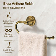 Plantex Stainless Steel 304 Grade Niko Napkin Holder/Towel Holder/Towel Hanger for Kitchen/Towel Ring/Bathroom Accessories - (Pack of 1,Brass Antique)