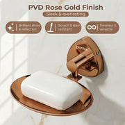 Plantex J4 Stainless Steel Wall Mounted Soap Holder for Bathroom/Soap Holder for Kitchen/Soap Stand for Bathroom/Bathroom Accessories (PVD Rose Gold Finish) Angel