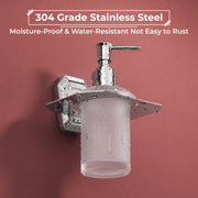 Plantex Liquid Soap Dispenser for Bathroom/304 Grade Stainless Steel Shampoo Dispenser/Handwash Dispenser/Bathroom Accessories - Pack of 1 (PM-2407, Chrome)