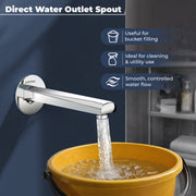 Plantex Bath Tub Spout with Wall Flange/Single Lever Spout/High Flow Tap for Bathroom/Kitchen - Pack of 1 (Chrome)