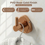 Plantex J4 Stainless Steel Clothes Hanger for Wall/Hangers for Bathroom/Robe Hook/Bathroom Accessories (PVD Rose Gold Finish) Angel