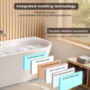 Plantex Bathtub for Bathroom/Freestanding Bath tub for Adults/Deep Soaker Bathtub with Overflow, Popup and Drain Pipe (BSM-207A-White-1700mm)