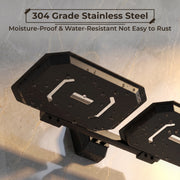 Plantex Double Soap Dish for Bathroom/304 Grade Stainless Steel Dual Soap Holder/Soap Case/Soap Stand/Bathroom Accessories - Pack of 1 (PMB-2408, Z-Black)