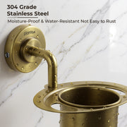 Plantex 304 Grade Stainless Steel Tumbler Holder/Tooth Brush Holder/Bathroom Accessories - Daizy (Antique)