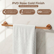 Plantex J4 Stainless Steel 24 Inch Towel Rod for Bathroom/Towel Holder in Bathroom/Towel Holder/Bathroom Accessories (PVD Rose Gold Finish) Angel