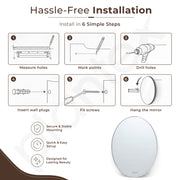 Plantex Unframed Unframed Oval Mirror for Wall/Mirror with Beveled Smooth Edges/Mirror for Bathroom/Dressing Room/Living Room/Bedroom/Entryway - (18x12 Inch), White