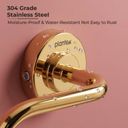 Plantex 304 Grade Stainless Steel Round Napkin Holder for washbasin/Towel Hanger/Towel Ring for Bathroom/Bathroom Accessories, Daizy(Golden)