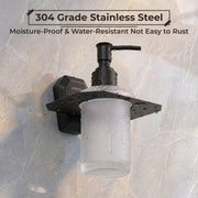 Plantex Liquid Soap Dispenser for Bathroom/304 Grade Stainless Steel Shampoo Dispenser/Handwash Dispenser/Bathroom Accessories - Pack of 1 (PMB-2407, Z-Black)