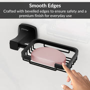 Plantex Space Aluminum Soap Holder for Bathroom Wall/Soap Stand/Soap Dish/Soap Holder for Bathroom Accessories (Black)