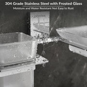 Plantex 304 Grade Stainless Steel Soap Dish/Glass Soap Holder/Tumbler Holder/Toothbrush Holder/Bathroom Accessories (Crystal -Chrome)