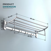 Plantex Stainless Steel Folding Towel Rack for Bathroom/Towel Holder in Bathroom/Towel Rod/Bathroom Accessories(24 Inch-Chrome)