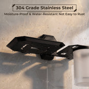 Plantex 2in1 Soap Dish with Tumbler Holder for Bathroom/304 Grade Stainless Steel Soap Holder with Toothbrush Holder/Bathroom Accessories - Pack of 1 (PMB-2409, Z-Black)
