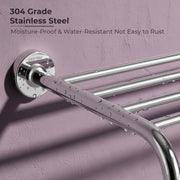 Plantex 304 Grade Stainless Steel Bathroom Towel Hanger/Towel Rack with Towel Rod/Towel Holder/Bathroom Accessories - Daizy (24-inch) Chrome