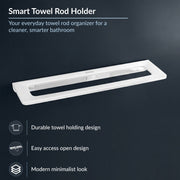 Plantex 20 Inch Acrylic Towel Hanger for Bathroom/Towel Rod for Kitchen/Napkin Holder/Stand/Towel Bar for Bathroom - Pack of 1 (VIW-126, White)