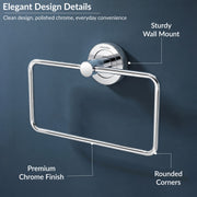 Plantex Stainless Steel Towel Ring for Bathroom/Wash Basin/Napkin-Towel Hanger/Bathroom Accessories (Chrome-Rectangular) - Pack of 2