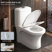Plantex Siphonic Flush System Ceramic Commode/S Trap Western Toilet with Siphonic Vacuum Flush/One Piece Western Commode With Soft Close Toilet Seat (White - Ukrain)