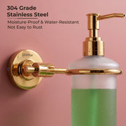 Plantex 304 Grade Stainless Steel Liquid Soap Dispenser/Shampoo Dispenser/Hand Wash Dispenser/Bathroom Accessories Pack of 1, Daizy (Golden)