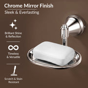 Plantex 304 Grade Stainless Steel Soap Dish/Soap Stand/Soap Tray/Soap Holder for Bathroom Accessories - Niko (Chrome)