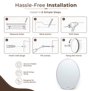 Plantex Unframed Unframed Oval Mirror for Wall/Mirror with Beveled Smooth Edges/Mirror for Bathroom/Dressing Room/Living Room/Bedroom/Entryway - (15 X 18 Inch), Clear