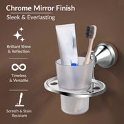 Plantex 304 Grade Stainless Steel Tumbler Holder/Tooth Brush Holder/Tumbler Stand for Bathroom Accessories -  Niko (Chrome)