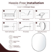 Plantex Frameless Mirror for Bathroom/Dressing Room/Living Room/Bedroom/Entryway - Capsule Shape (18 X 24 Inch)
