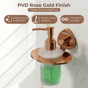 Plantex J4 Stainless Steel Liquid Soap Dispenser/Shampoo Dispenser for Wash Basin/Hand Wash Dispenser Wall Mounted/Bathroom Accessories (PVD Rose Gold Finish) Angel