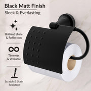 Plantex 304 Grade Stainless Steel Tissue/Toilet Paper Roll Holder Stand for washroom Bathroom Accessories - Pack of 1 Niko (Black)