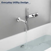 Plantex Bath Tub Spout with Wall Flange/Single Lever Spout/High Flow Tap for Bathroom/Kitchen - (Chrome)