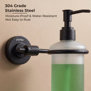Plantex 304 Grade Stainless Steel Liquid Soap Dispenser/Shampoo Dispenser/Hand Wash Dispenser/Bathroom Accessories - Daizy (Black)
