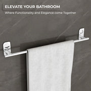 Plantex Dream Stainless Steel Towel Hanger for Bathroom/Single Towel Rod/Bar/Bathroom Accessories (24inch) - Chrome - Pack of 1