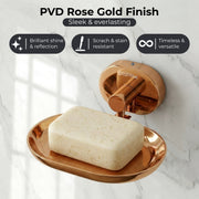 Plantex J4 Stainless Steel Wall Mounted Soap Holder for Bathroom/Soap Holder for Kitchen/Soap Stand for Bathroom/Bathroom Accessories (PVD Rose Gold Finish) Onix
