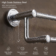 Plantex Stainless Steel Dual Towel Rod/Towel Bar for Bathroom/Towel Hanger/Stand/Bathroom Accessories (24 Inch - Chrome Finish) - Pack of 1