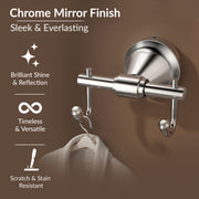 Plantex 304 Grade Stainless Steel Robe Hook/Cloth Hanger/Robe Hooks for Bathroom/Wall Hanging/Bathroom Accessories - Chrome (Niko)