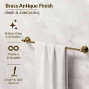 Plantex 304 Grade Stainless Steel Single Towel Rod for Bathroom/Towel Hanger/Towel Holder/Bathroom Accessories - Niko (Brass Antique)