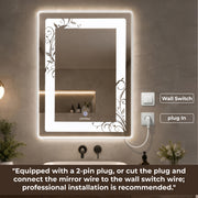 Plantex Mirror with Light with 3 Tone/Designer Mirror for Living Room/Bedroom/Dressing Room - Rectangle Shape (18 X 24 Inch)