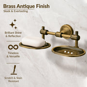 Plantex 304 Grade Stainless Steel Double soap Holder Stand for Bathroom and wash Basin/Bathroom Accessories - Niko (Antique)